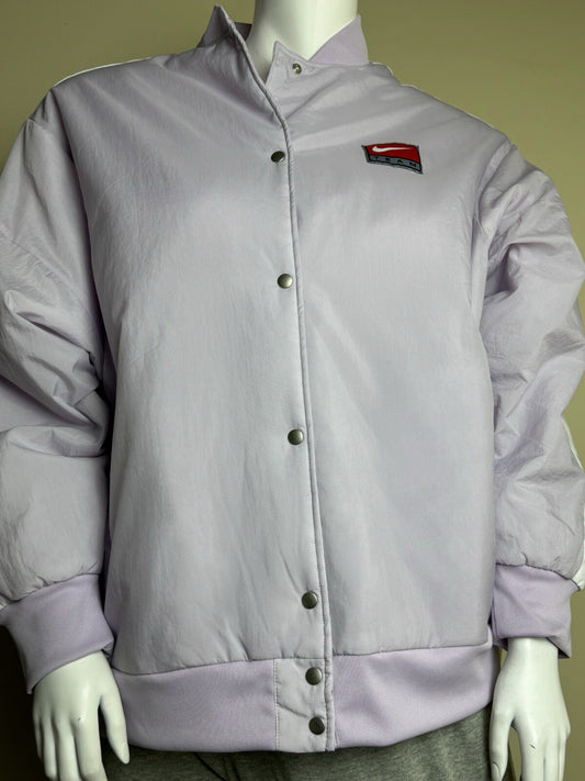 NIKE sportswear Womens bomber jacket Nike Logo Size XL Purple