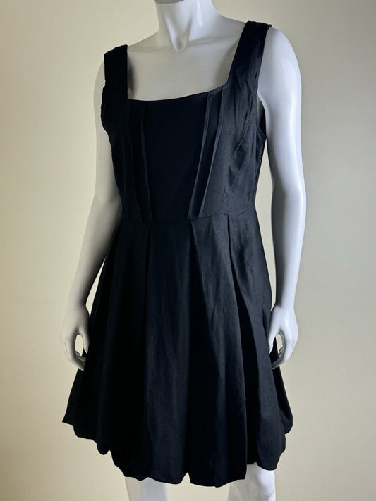 Cynthia Rowley Women’s Mini A Line Babydoll Dress Black Sz M