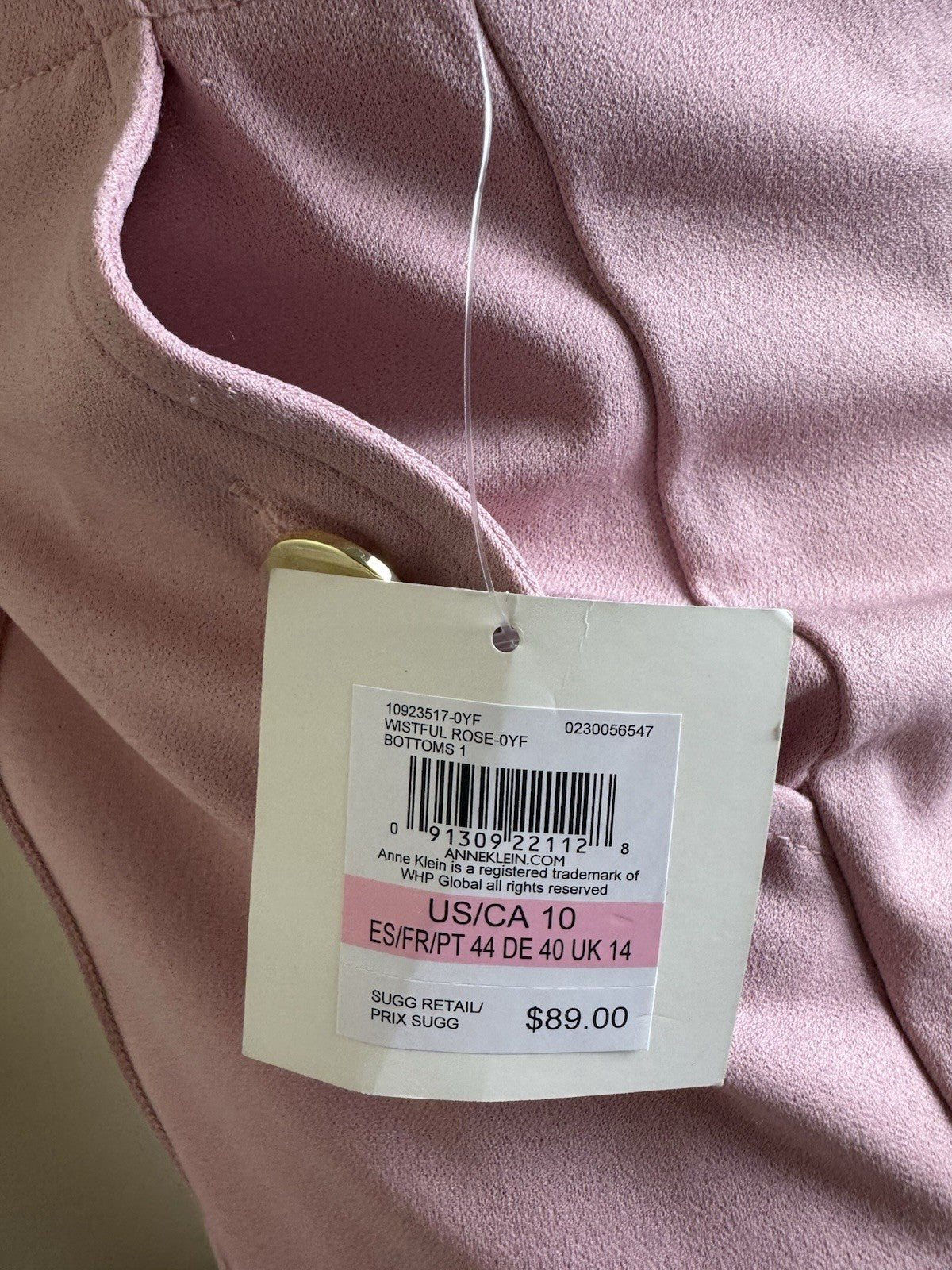 $89 ANNE KLEIN Women’s Mauve Pants Sz 10. (B.157)