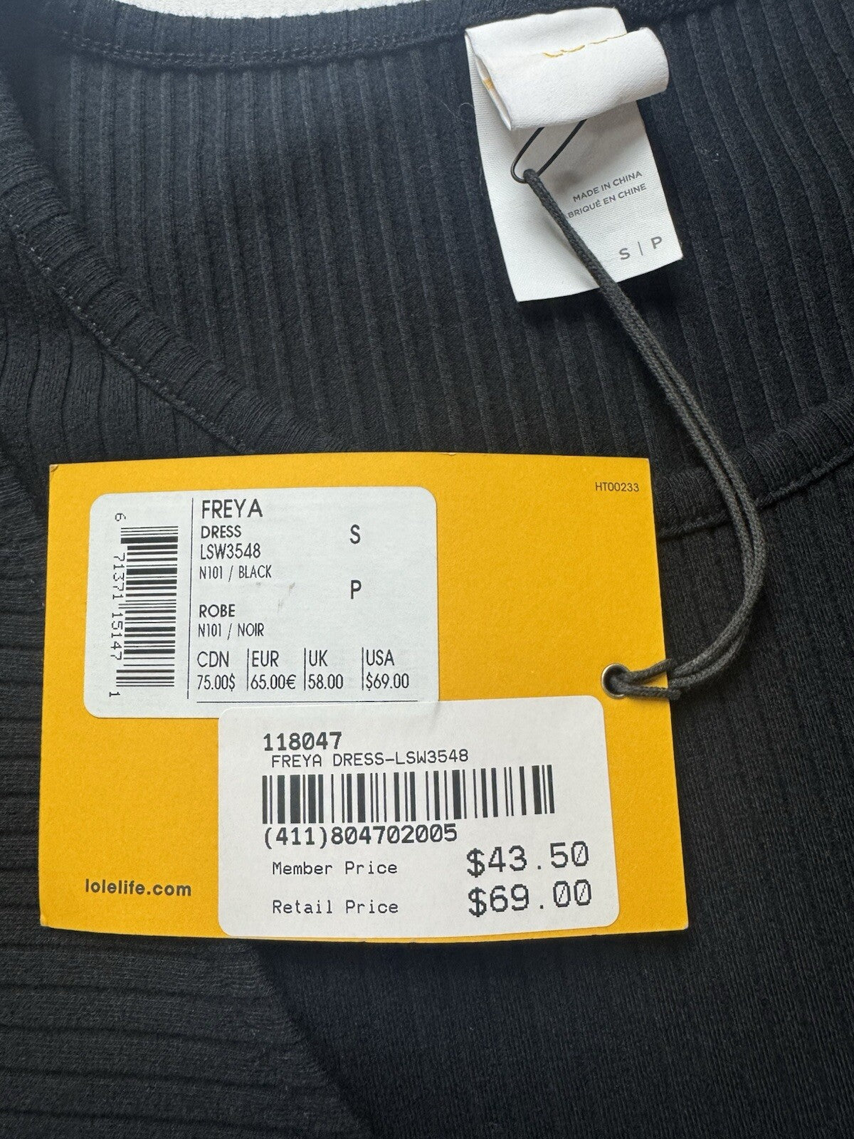 Lole Women’s Black Knit Dress Sz S. (B.133)