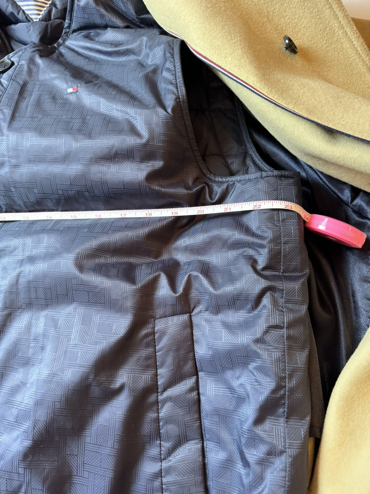 $289 Tommy Hilfiger Women’s Wool Trench Coat Storm Pea coat W/ Vest Sz XL . (55)