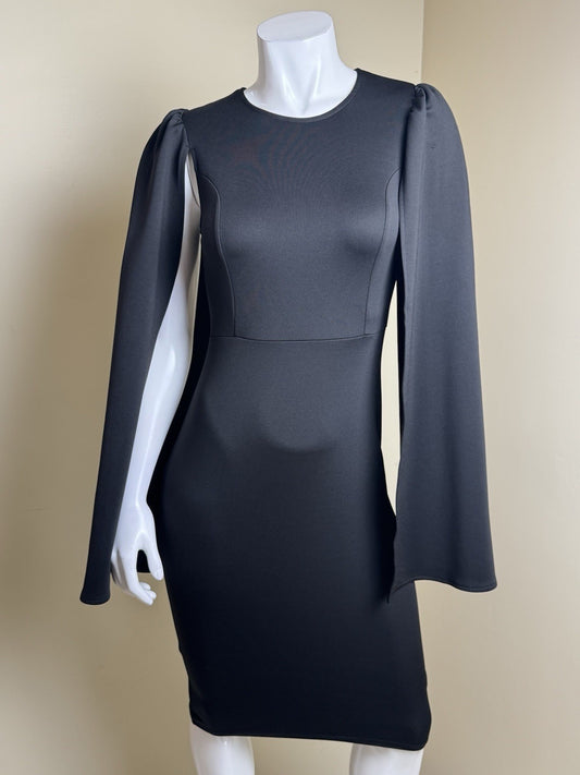 Women's Black Flared Sleeves Dress Sz S.        (B.168)