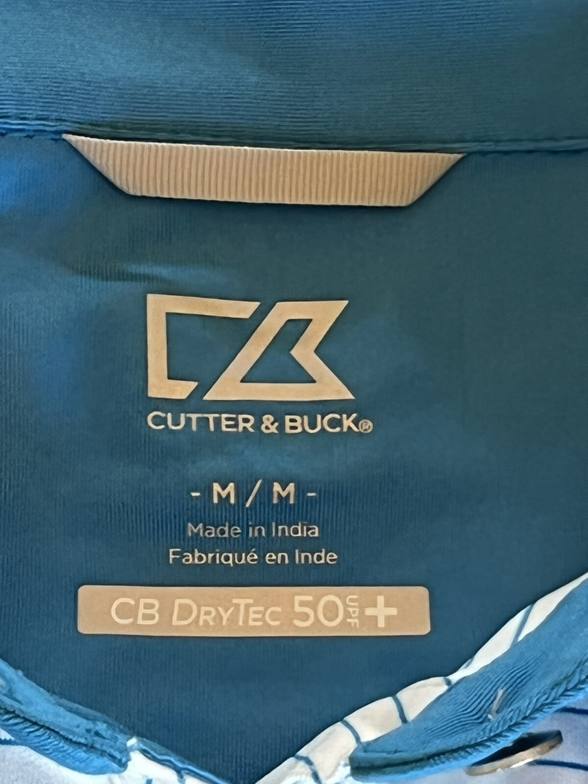 Cutter & Buck Women's Polo White w/Blue Stripes Golf Shirt Sz M (B.13)