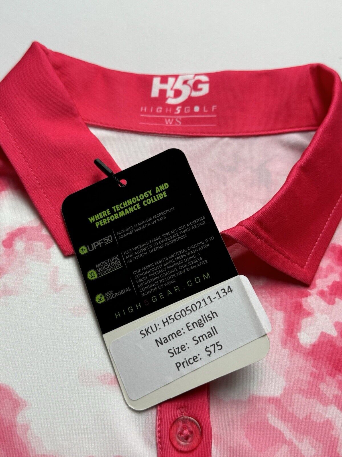 H5G High 5 Golf Women’s Short Sleeve Polo Shirt  Sz S.  (B.58)