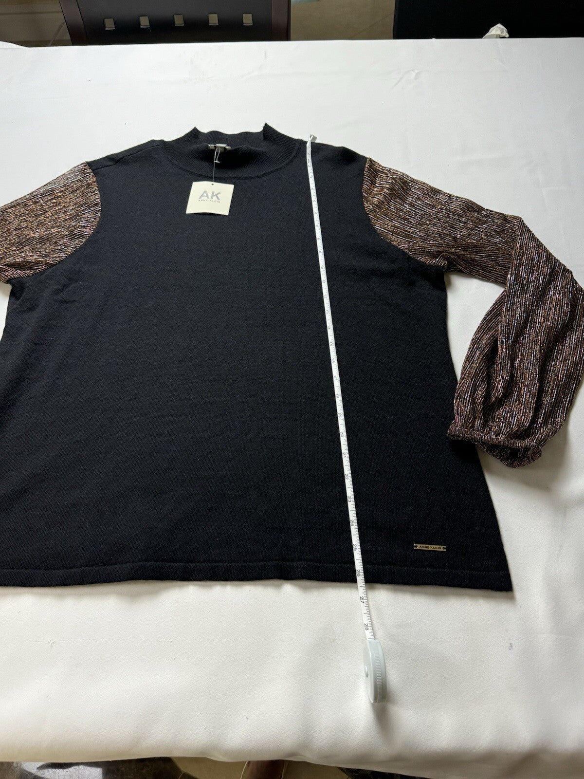 Anne Klein Womens Long Sleeves Sweater Black Size XL. (B.94)