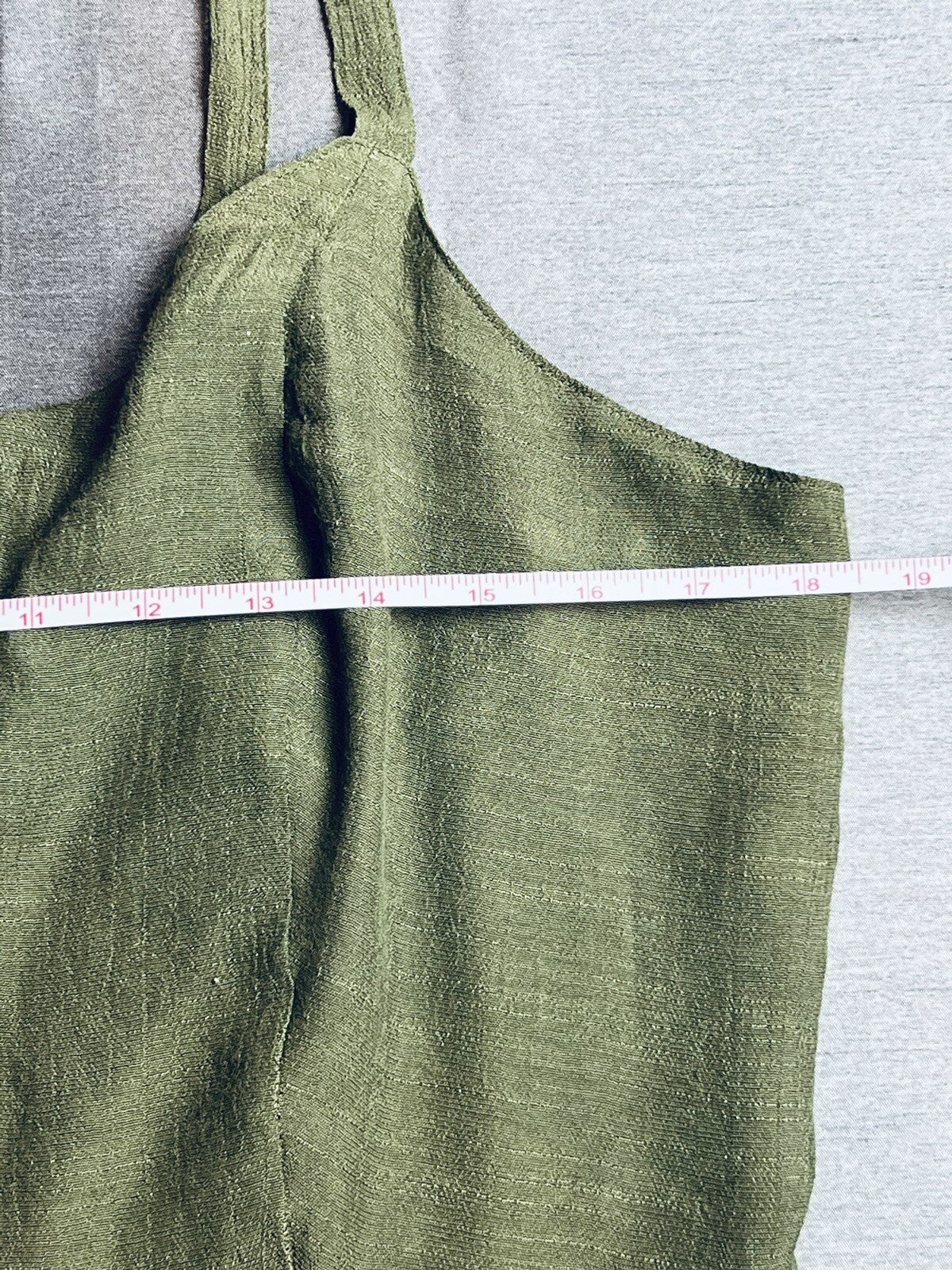 Mlle Gabrielle Sz XL Green Dress Fit Flare Button Down Sleeveless (3)