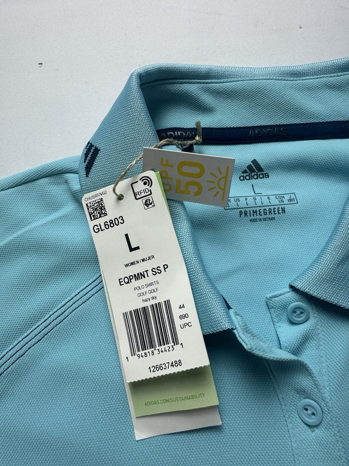 Adidas Women’s Golf Knit Shirt Sz L  (B.158)