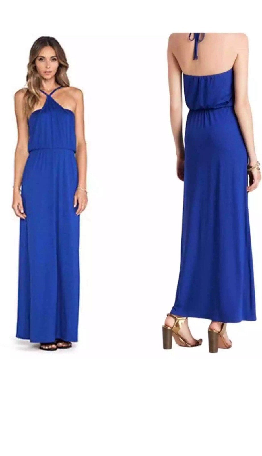 TRINA TURK Goldie Maxi Dress in Royal Blue Sz S (64)