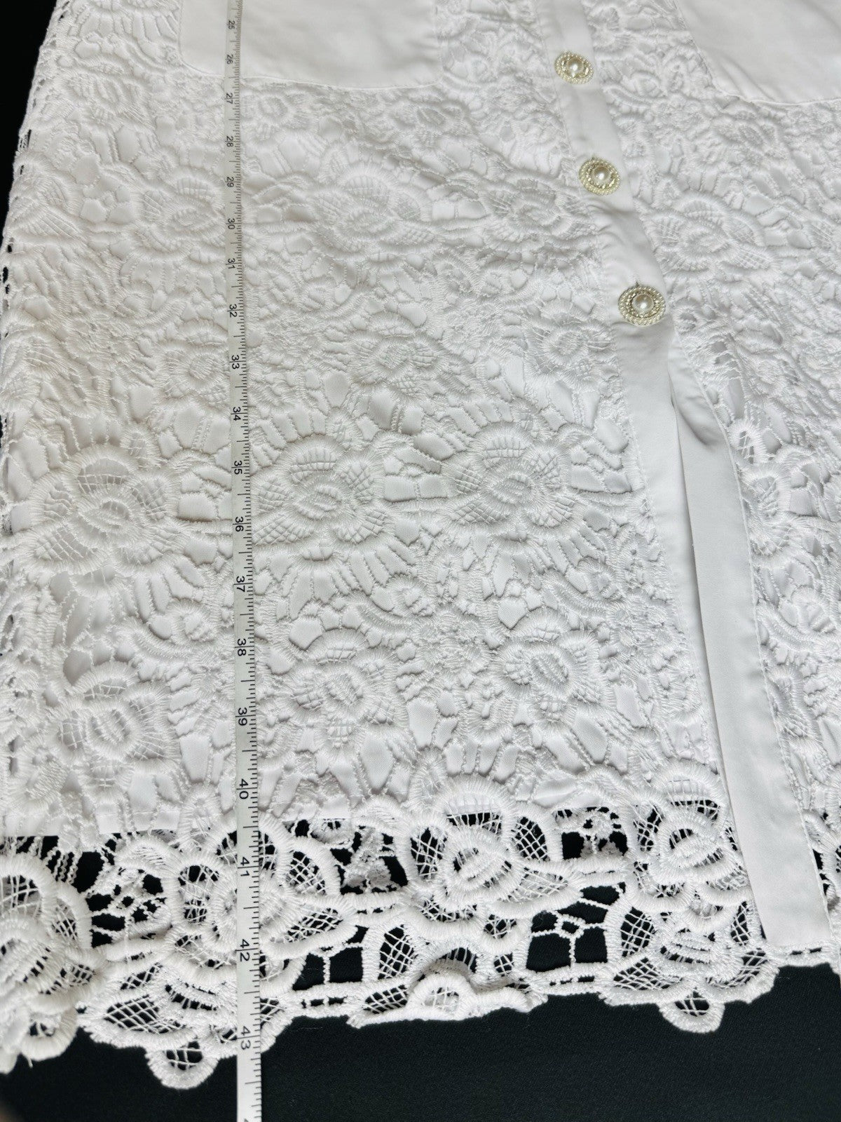 $199 NANETTE LEPORE Lace White Dress Sz L  (B.169)