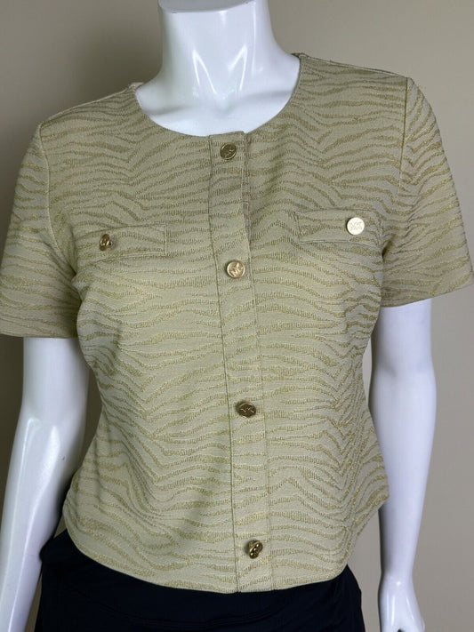 $110 Michael Kors Women’s Top Gold Blouse Sz M