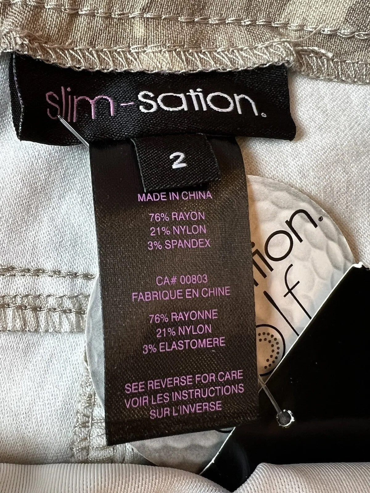 Slim Sation Women’s Pull on Pants Size 2 Stretch Leopard (10)