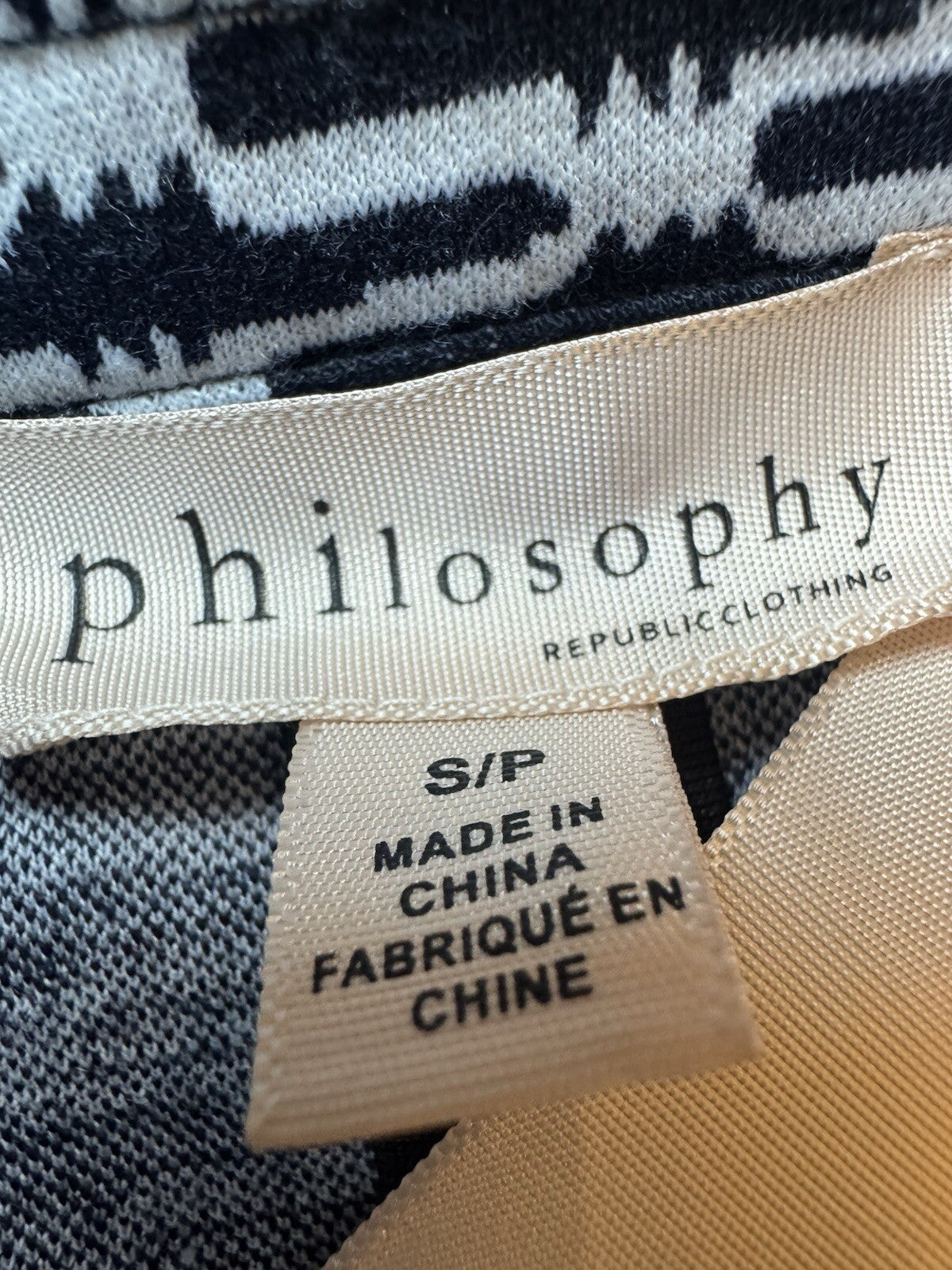 $98 PHILOSOPHY Women’s Black White Pea Coat Size S. . (B.95)