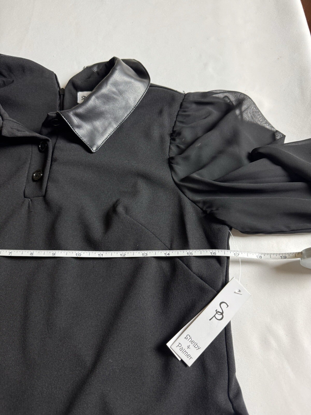 Shelby & Palmer Women’s Lace Sleeves Black Dress Size 12  (B.129)