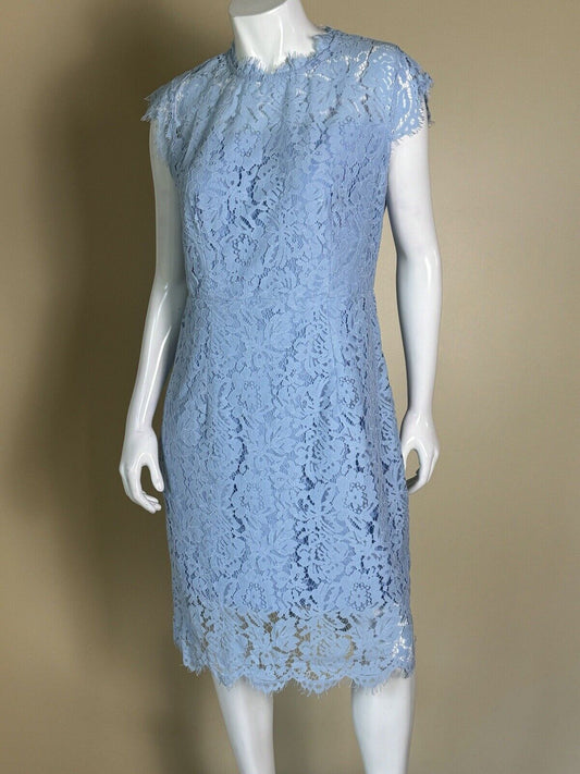 MEROKEETY Women's Floral Lace Short Sleeve Party Cocktail Dress Blue Sz L