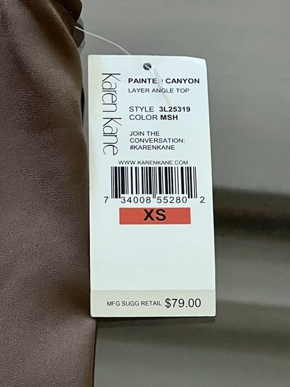 KAREN KANE Women’s Sleeveless Blouse Brown Sz XS (16)