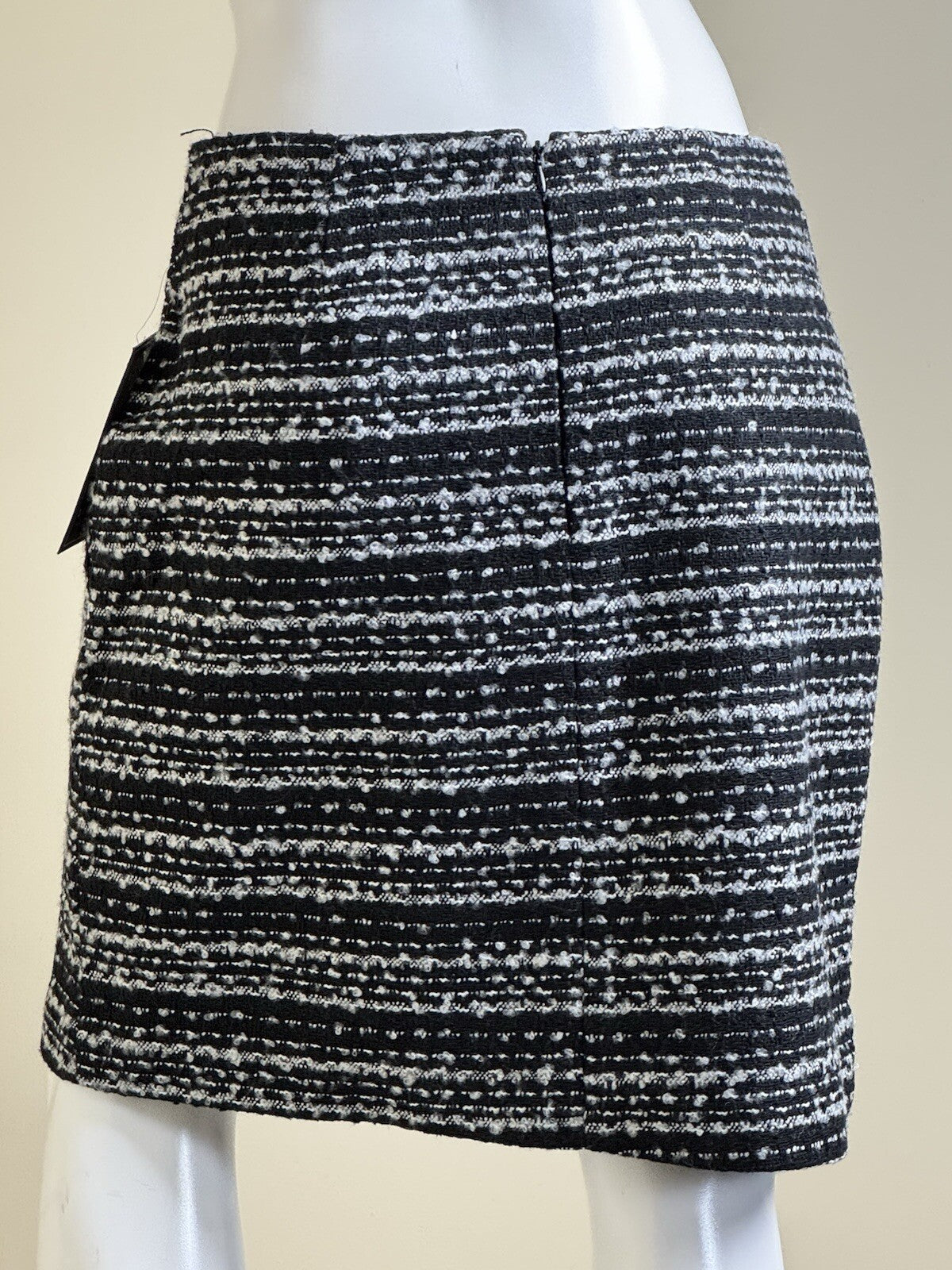 Bagatelle Tweed Pencil Skirt Wool Blend Size M Black White