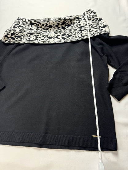 $99 Anne Klein Women's Black and White Off Shoulder Sweater Size XL.    (B.116)