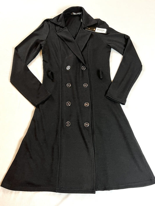 Neesha Women’s Trench Coat Black Jacket Sz S