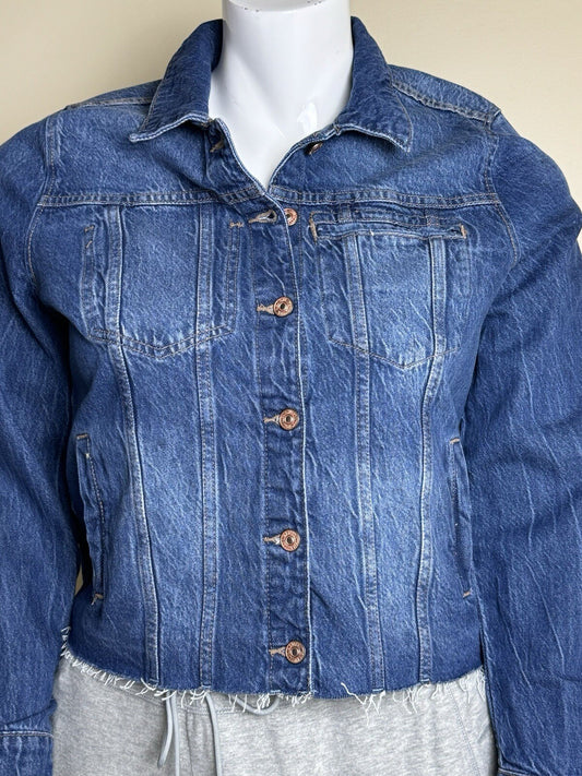 $99 Nicole Miller Women's Blue Jean Jacket Sz XL  (B.90)