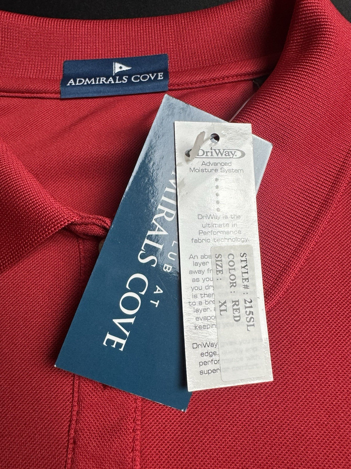 ADMIRALS COVE Women’s Golf shirt Red Sz XL.  (B.159)