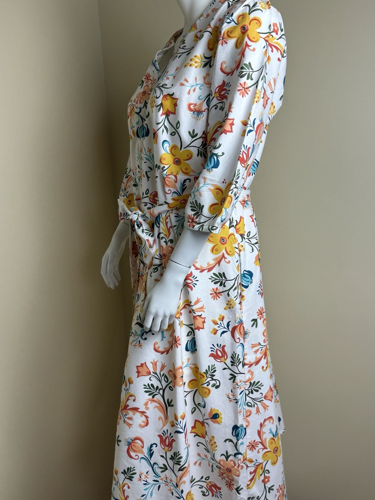 Croft & Barrow White Multi Floral Cotton Dress Sz 2X. (B.169/1)