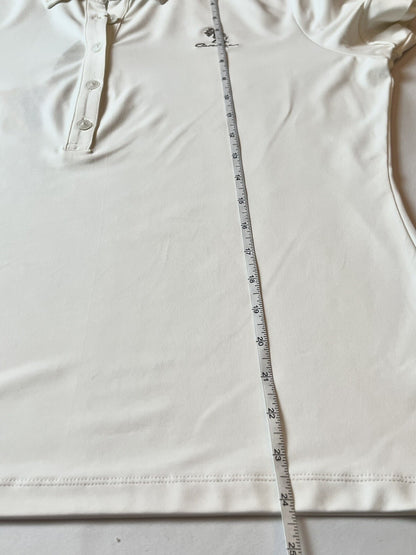 Fairway & Greene Women's Top Golf Polo Shirt Ivory Sz L.  (B.49)