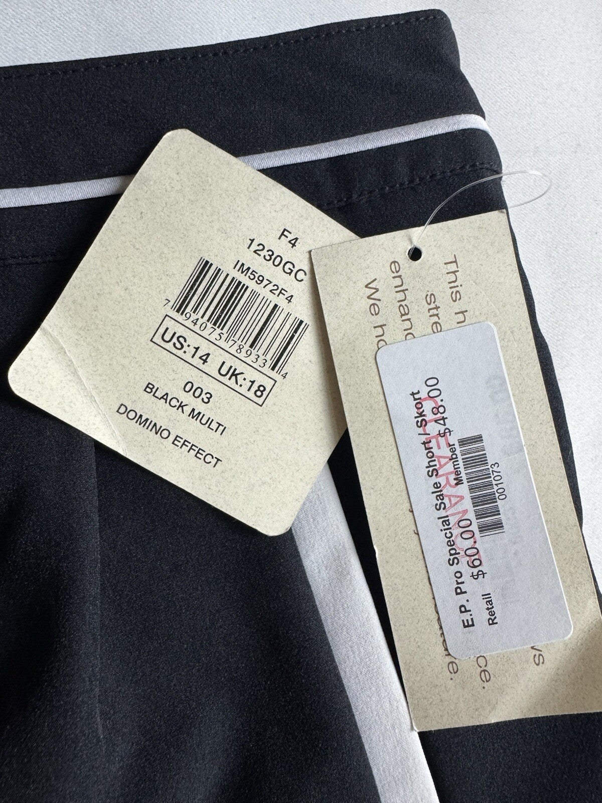 E.P. Pro Tour Tech Women’s Golf Skirt Skort Black Sz 14. (B.125)