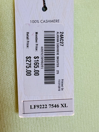 Claudia Nichole Women's Lime Green 100% Cashmere Sweater Sz XL $125 Retail (10)