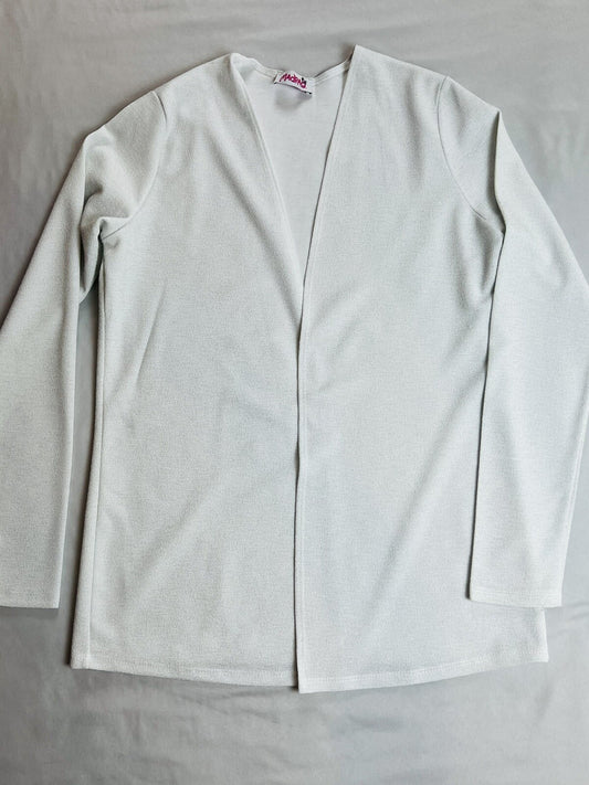 MADRAG Women's Long Sleeve Open Front Cardigan White Sz M