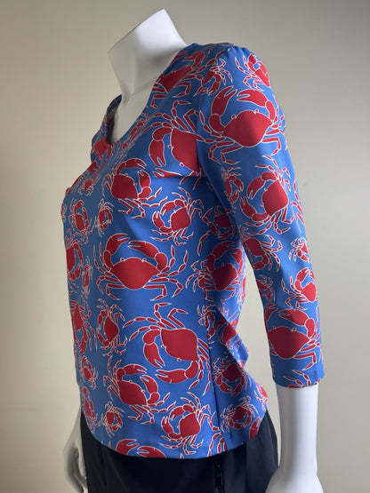 Sailor-Sailor Women’s Crabs Printed Golf Tennis Shirt Size S (B.158)