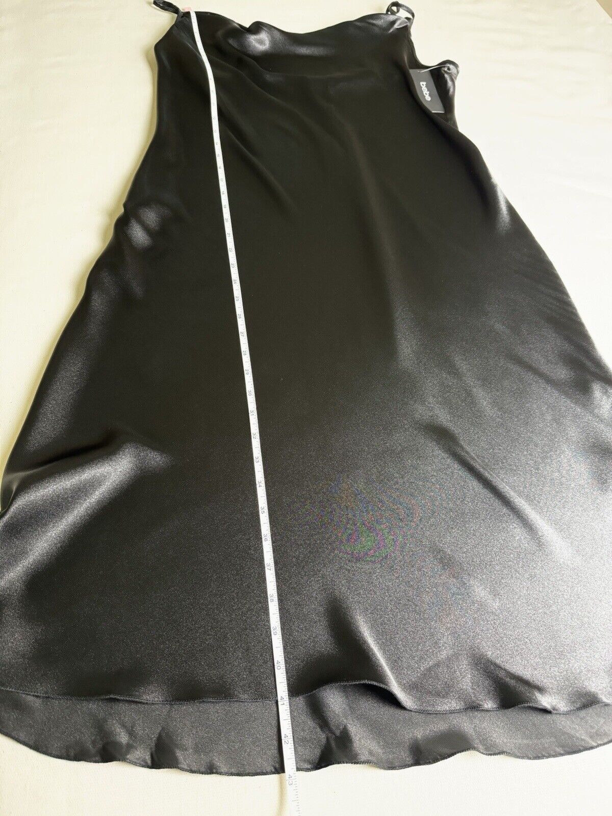 Bebe Black Satin Midi Dress Size XL. (64)