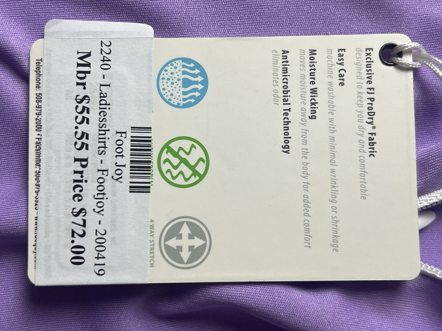 FootJoy Women's ProDry Short Sleeve Golf Polo Shirt Top Purple Sz M (49)