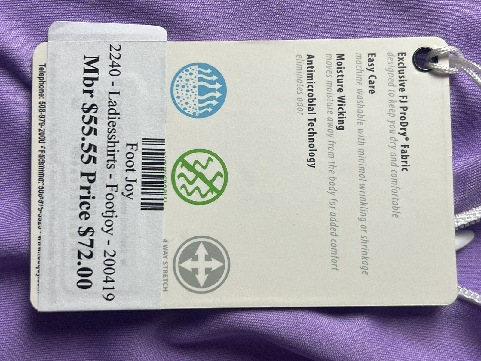 FootJoy Women's ProDry Short Sleeve Golf Polo Shirt Top Purple Sz M (49)