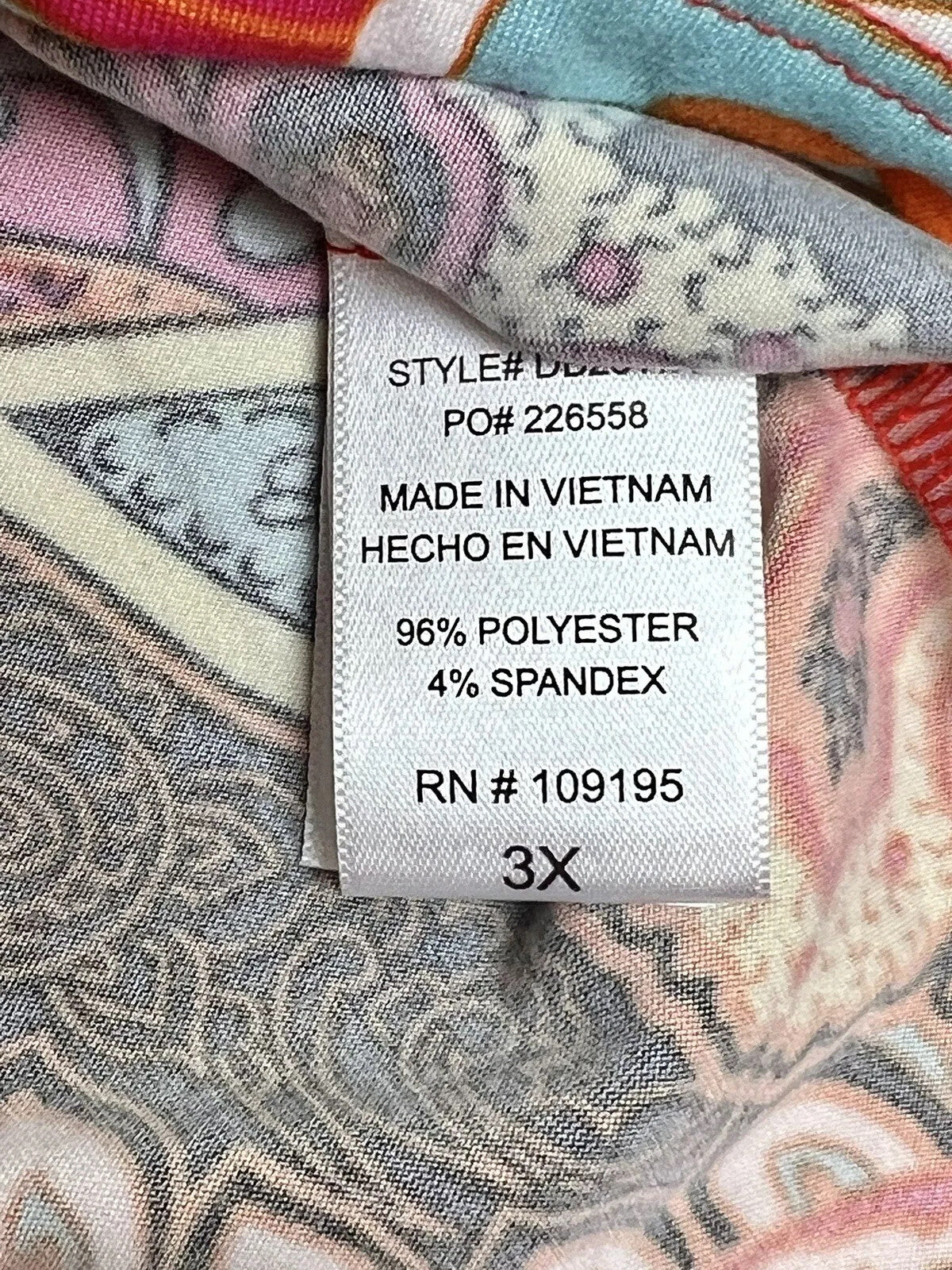 Love J Women’s Multicolor Stretch Dress Sz 3XL