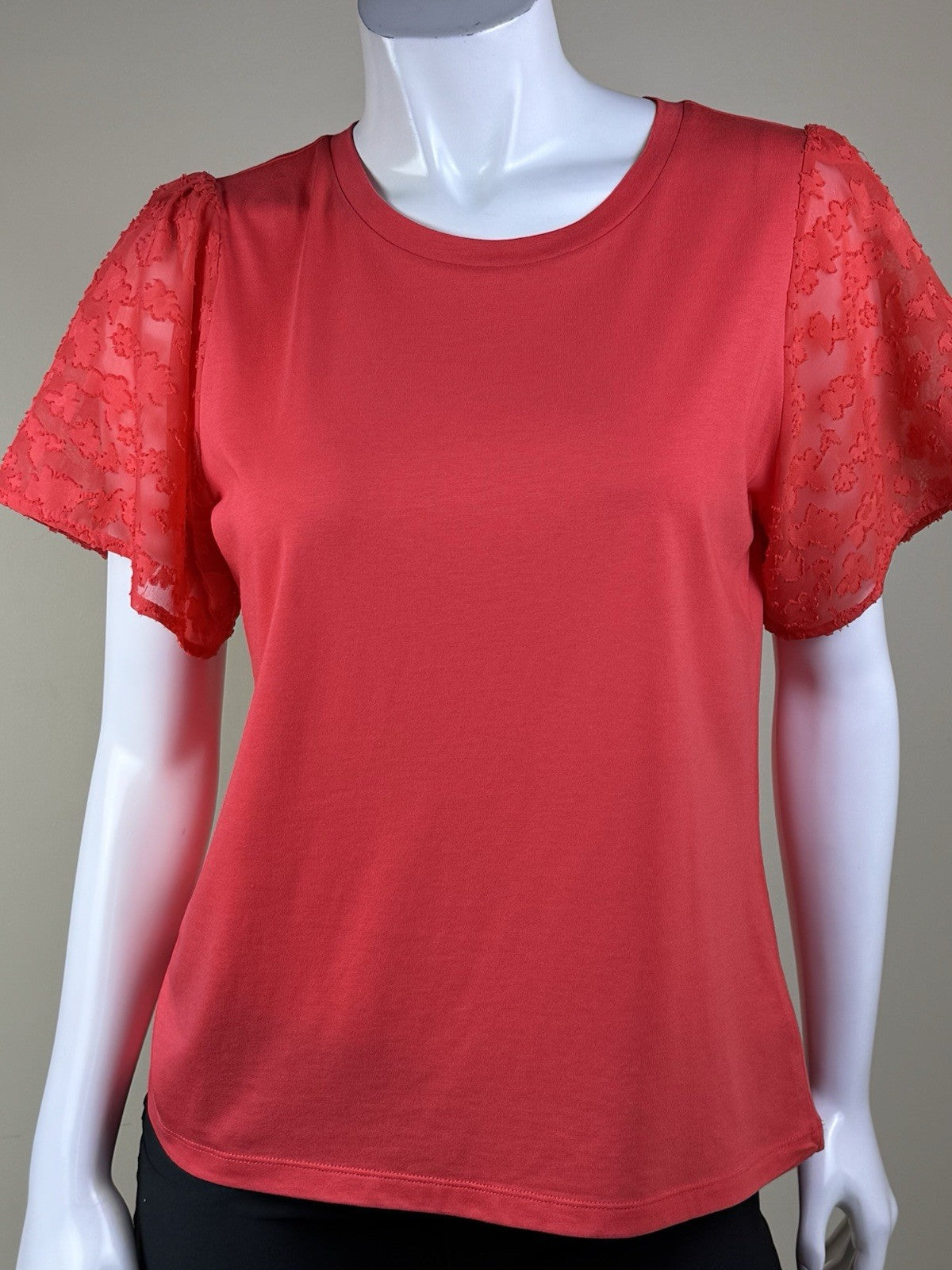 $88 Michael Kors Women’s Lace Sleeves Blouse Sz M.     (B.181)
