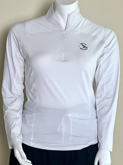 FJ FootJoy Women's Golf White Sweatshirt Long Sleeves Sz L.    (B.49)