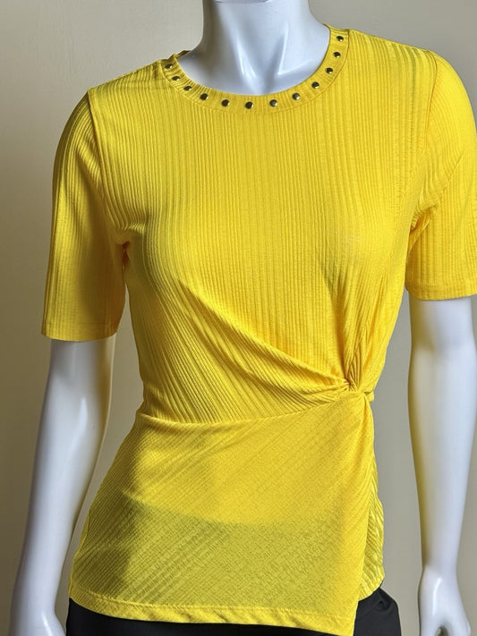 $98 Michael Kors Women’s Yellow Shirt Sz M.     (B.181)
