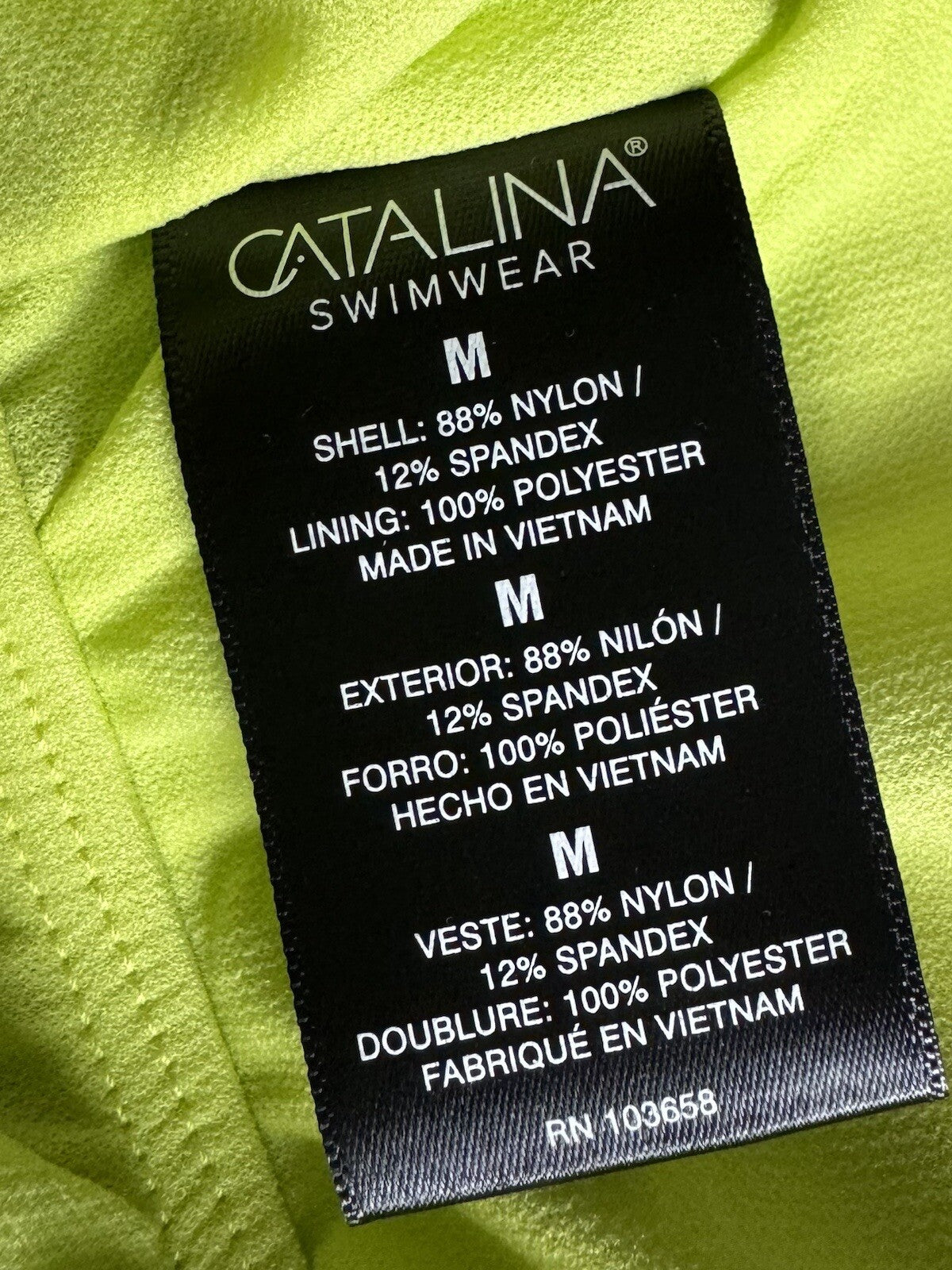 CATALINA MultiColor Ruffle Arm Deep V-Back One Piece Swimsuit Sz M. (51)