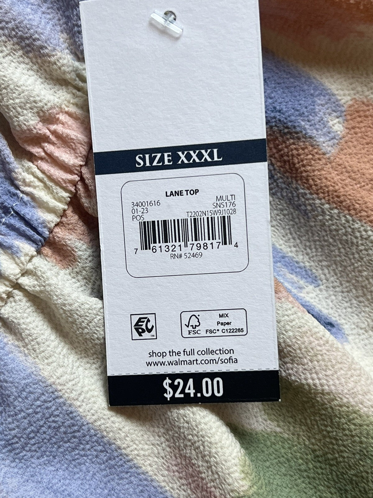 Sofia Vergara Jeans Blouse Size 3XL Multicolor Long-sleeve Top (3)