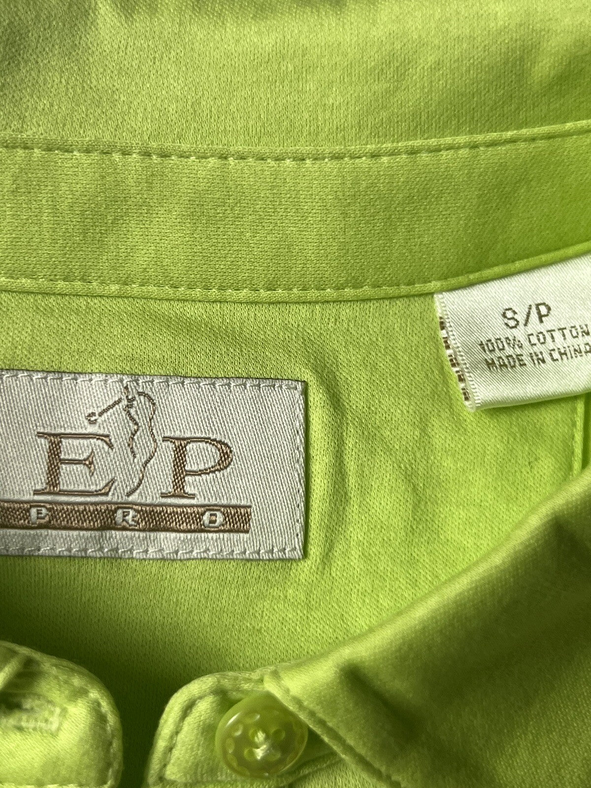 E.P Pro Tour Women's Top Golf Polo Shirt Green Sz S (49)