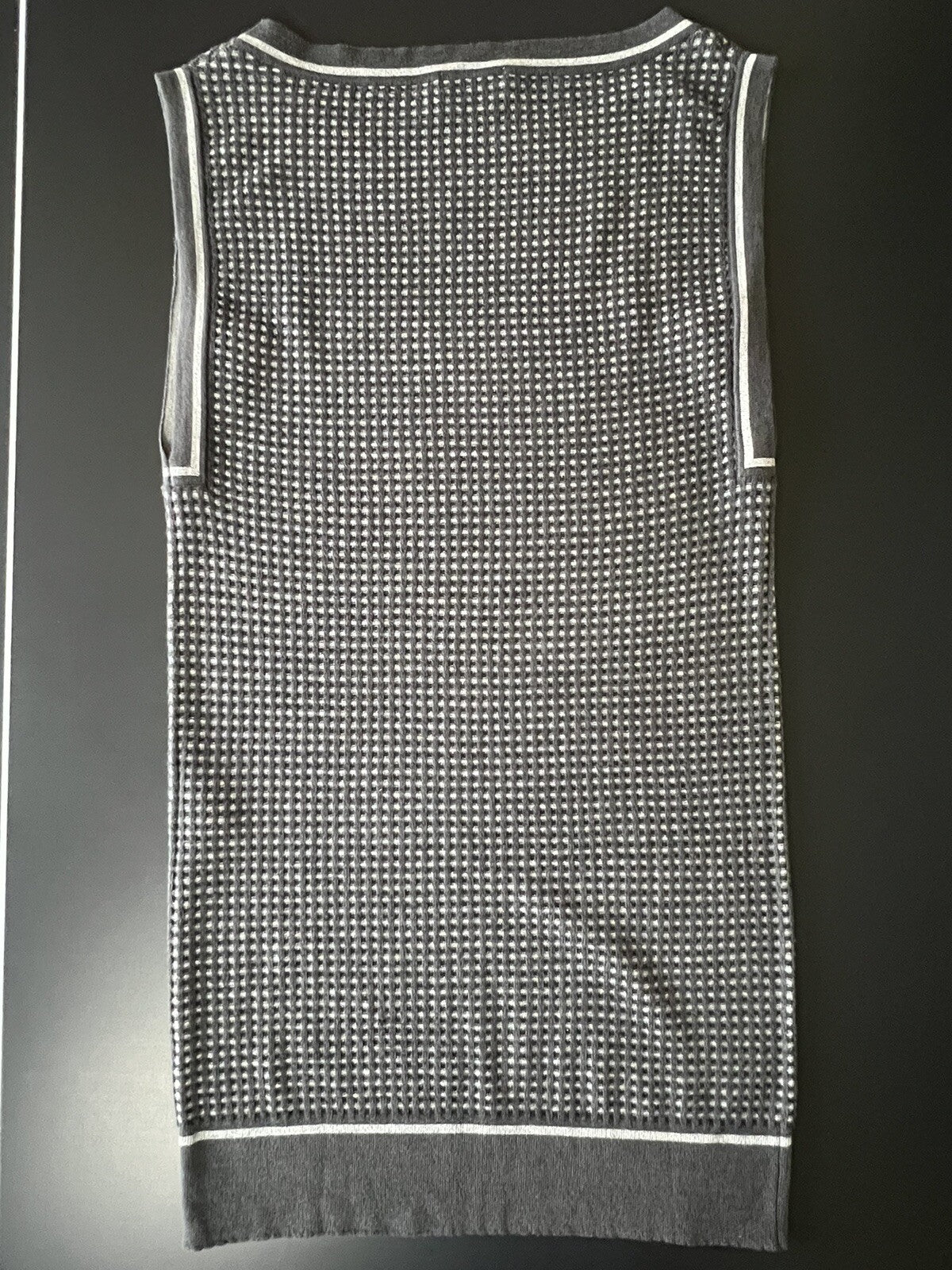 Lacoste Knit Wool Sleeveless Gray Sweater Dress Sz 34 Small