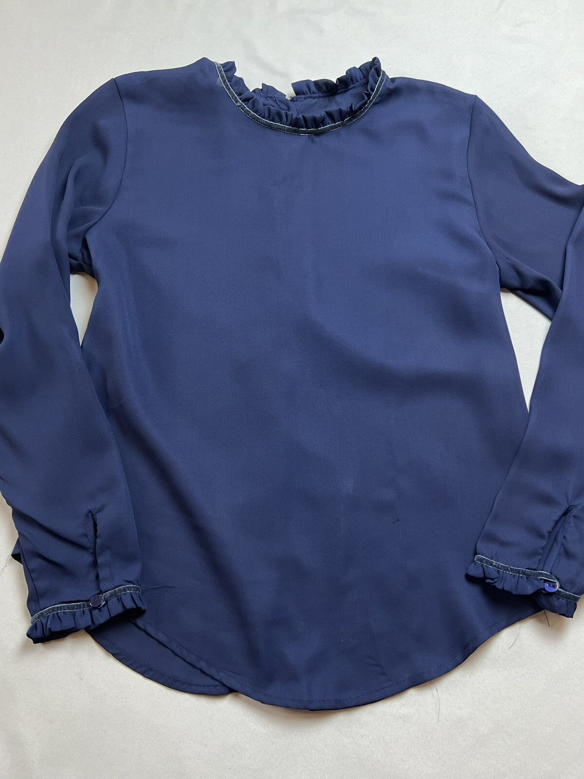 Women's Long Sleeve Button Down Blouse Dress Shirt Sz S