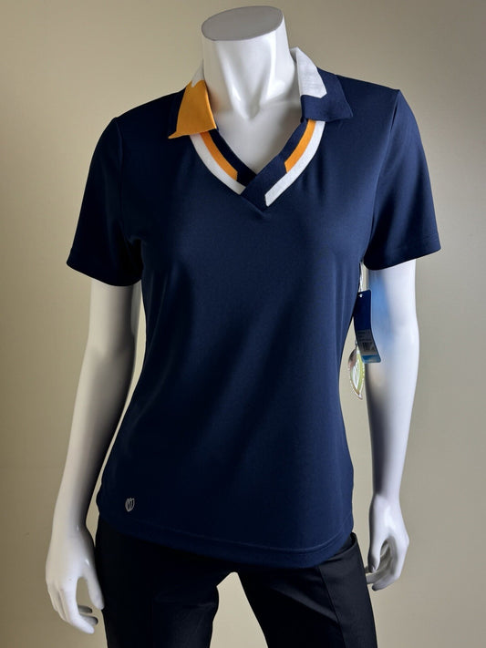GG Blue Women's Golf Polo Shirt Navy Top Sz M. (B.135)