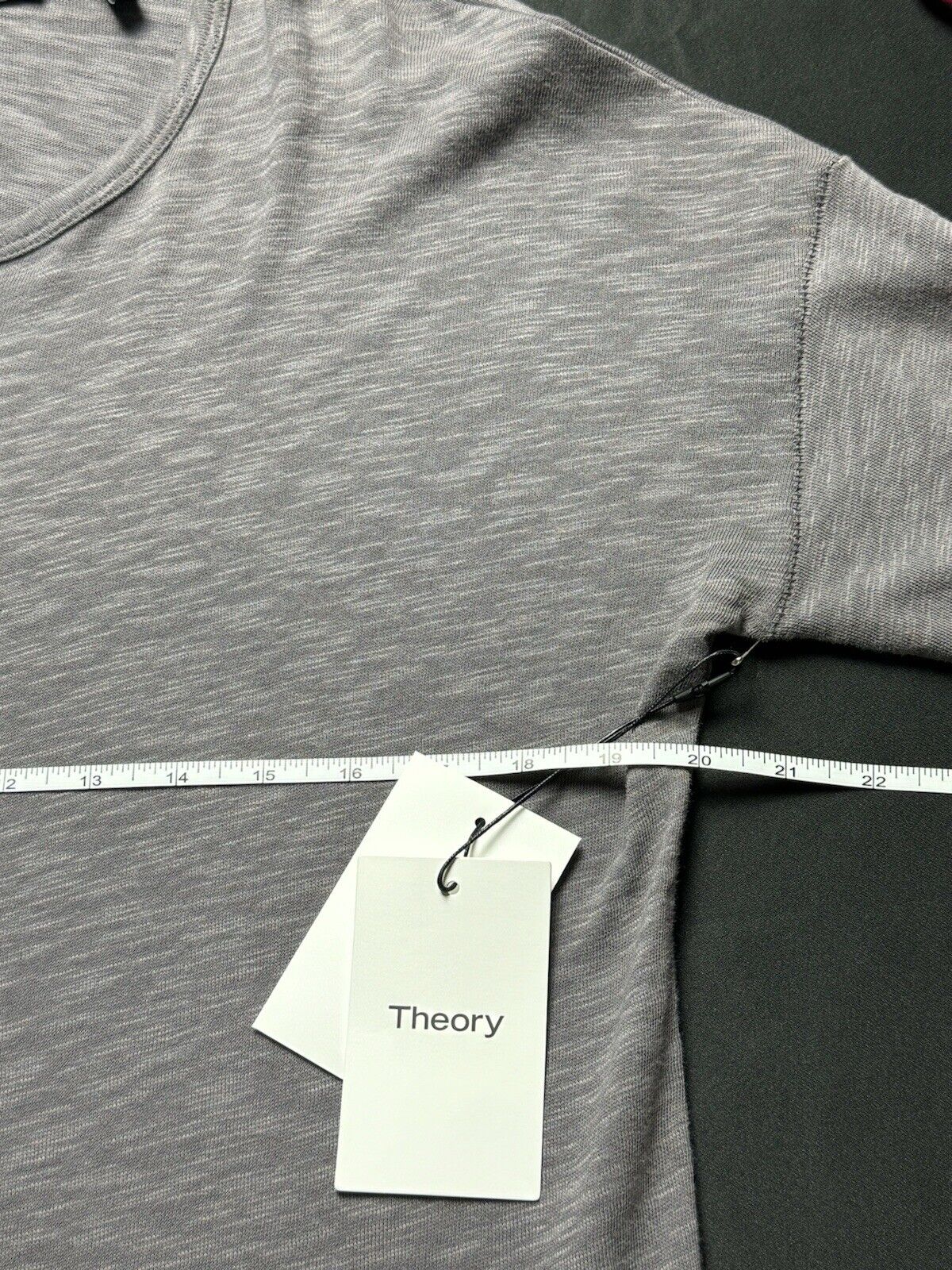 $205 THEORY Women’s Gray Long Sleeves Top Size L. (B.86)