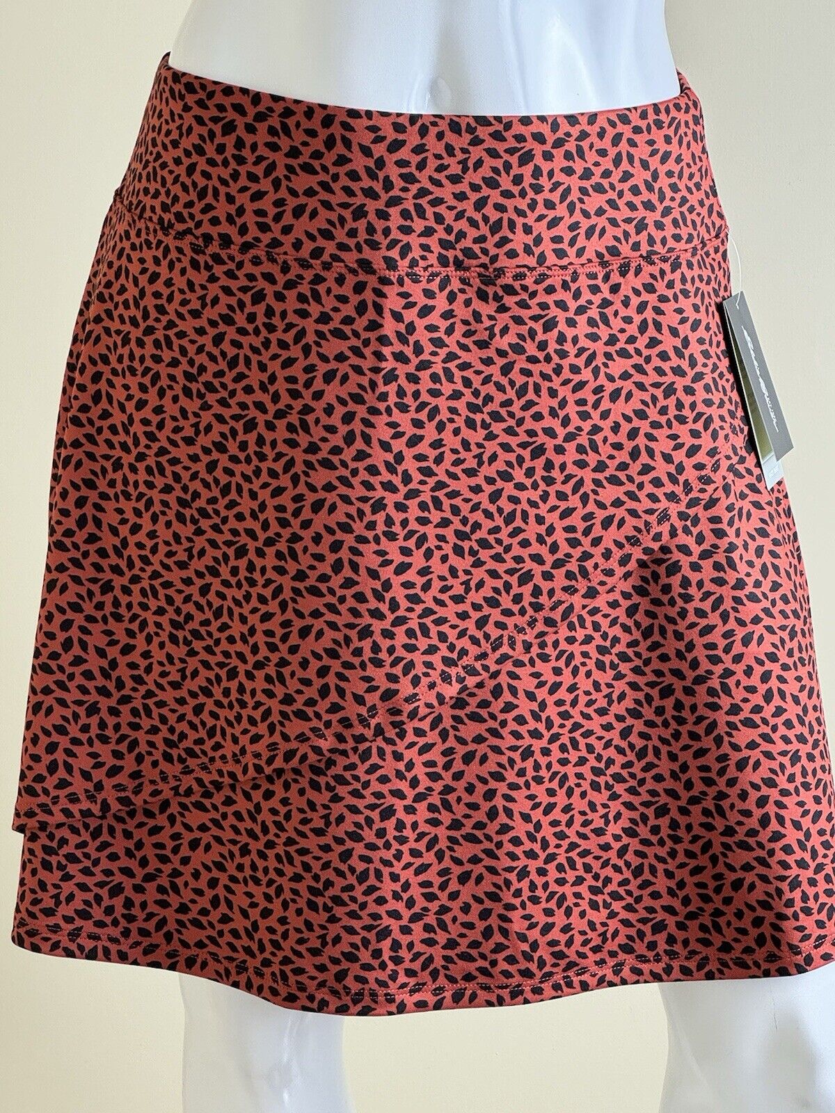 Eddie Bauer Skirt Women’s Sz L Orange Leopard Animal Print Kacey (B.79)