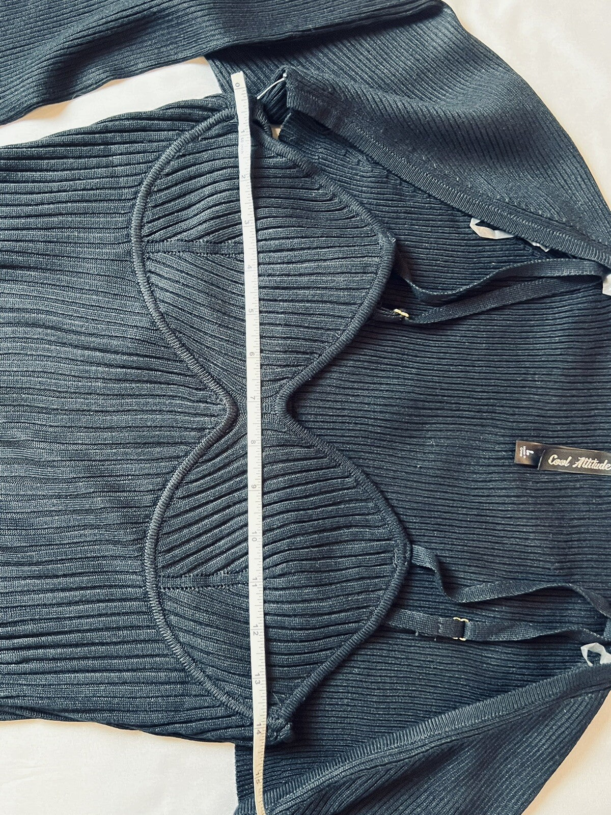 Cool Attitude Women's Black Bodycon Knit Sweater Dress Sz L