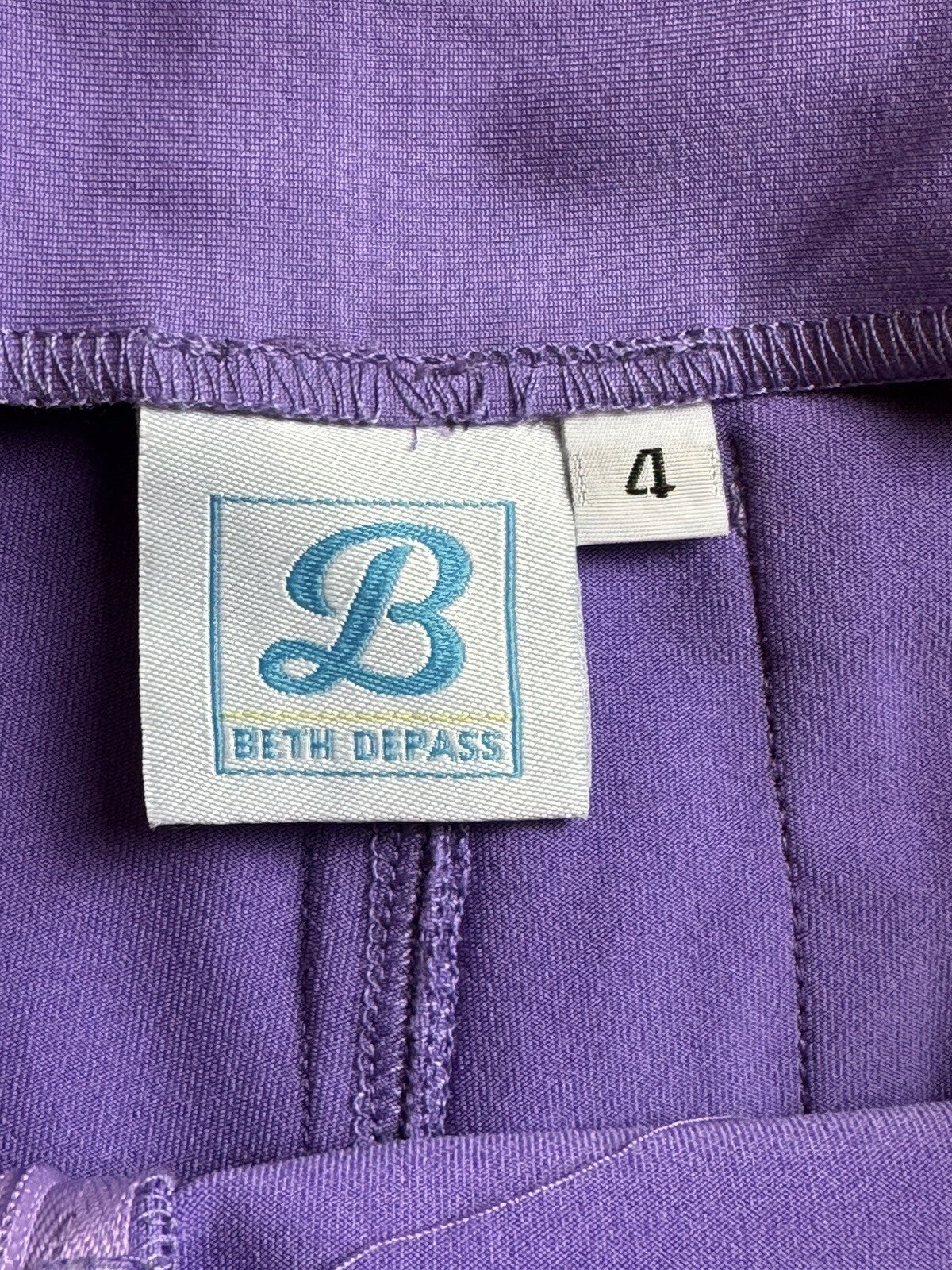 Kevan Hall Beth Depass Purple Zip Golf Pants SZ 4 (74)