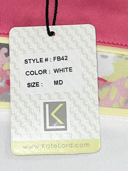 Kate Lord Women’s Golf Polo Shirt White Pink Sz M (B.13)