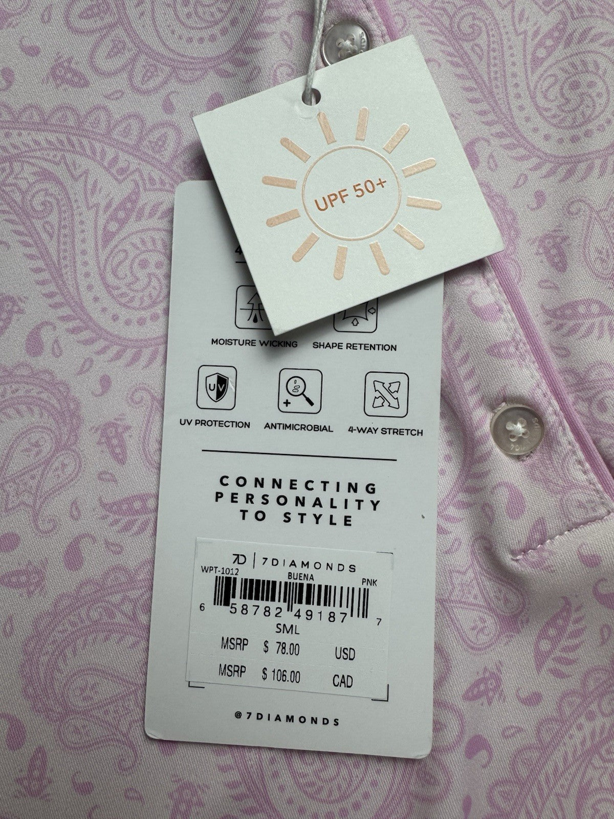 $78 7Diamonds Women’s Golf Shirt Size S     (B.161)