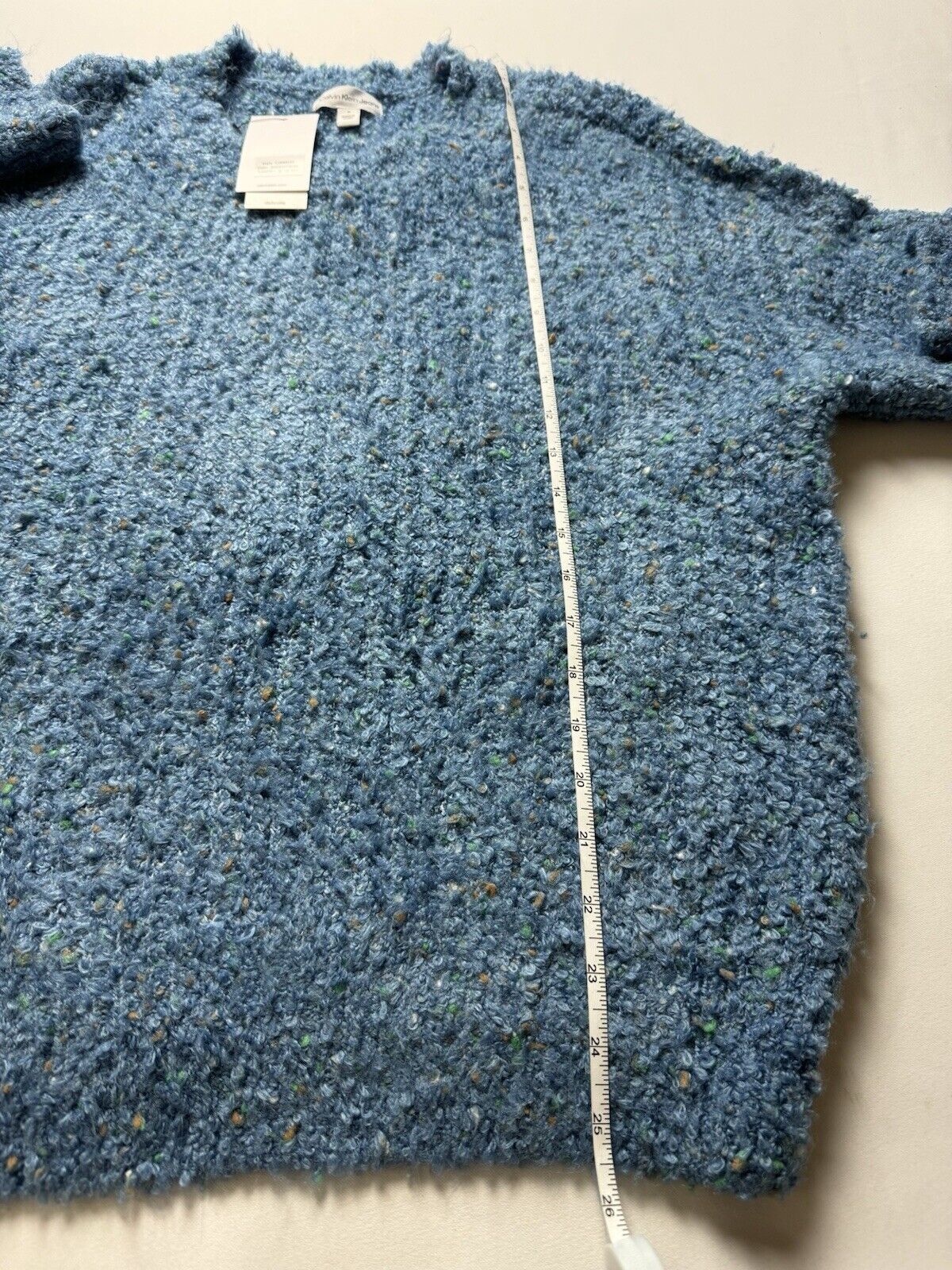 $79 Calvin Klein Women's Shaggy Sweater Blue Size M